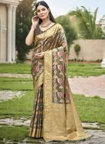 Organza Grey Traditional Wear Weaving Saree